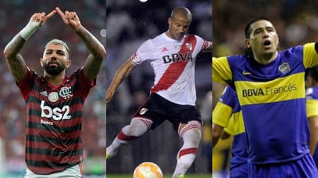 Montagem: Gabigol, Carlos Sánchez e Riquelme
