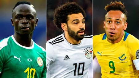 Montagem - Mané, Salah e Aubameyang