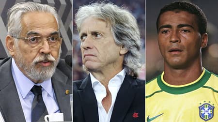 Montagem - Eurico, Jorge Jesus e Romário