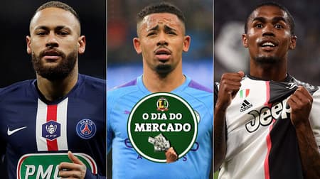 Montagem - Neymar, Gabriel Jesus e Douglas Costa