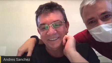 Andrés Sanchez e Tiago Nunes