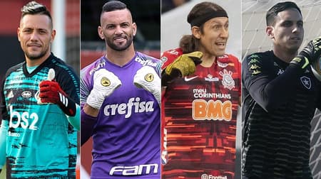Montagem - Diego Alves, Weverton, Cassio e Gatito