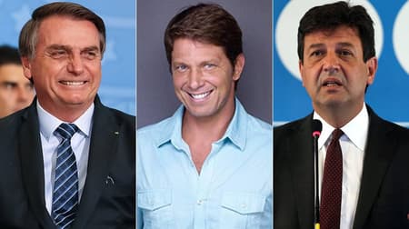Montagem - Bolsonaro, Mário Frias e Mandetta