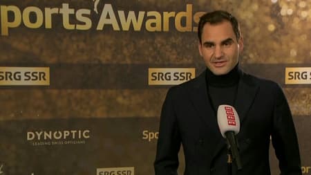 Roger Federer fala à imprensa no Sports Awards na Suíça