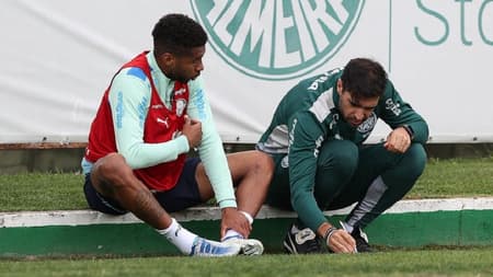 Wesley e Abel Ferreira - Treino Palmeiras