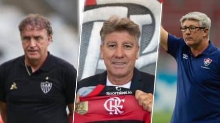 Cuca (Atletico-MG), Renato Gaúcho (Flamengo) e Odair Hellmann (Fluminense)