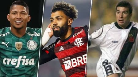 Rony (Palmeiras), Gabigol (Flamengo) e Luizão (Vasco ou São Paulo