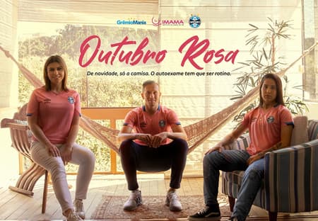 Camisa do Grêmio em alusão ao Outubro Rosa