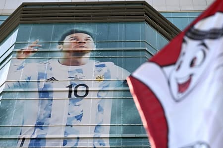 Imagem de Messi no Qatar
