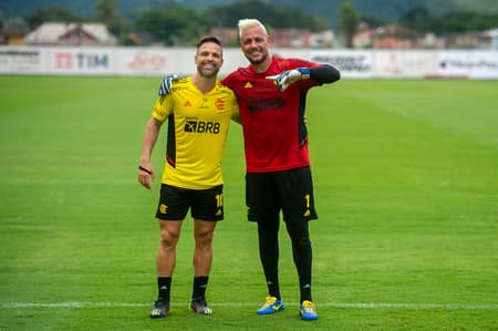 Diego Ribas Diego Alves último treino no Flamengo