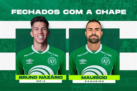 Anúncio de Bruno Nazário e Maurício na Chapecoense