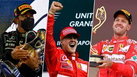 Montagem Hamilton Vettel Schumacher