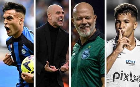 Montagem - Coritiba x Santos e final da Champions