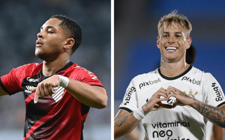 Vitor Roque e Róger Guedes &#8211; Athletico x Corinthians