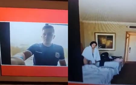 Jornalista esportivo exibe sem querer suposta &#8216;amante&#8217; em quarto de hotel