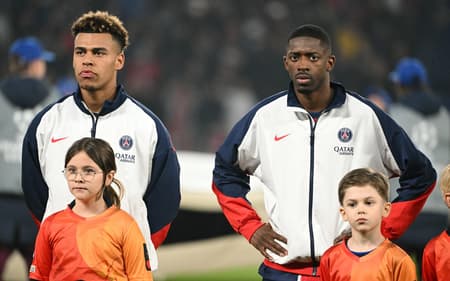 Désiré Doué e Ousmane Dembélé pelo PSG