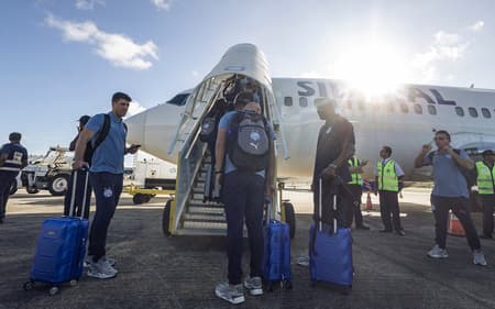 Voo fretado do Bahia para São Paulo, antes de enfrentar o Palmeiras Foto: Letícia Martins / EC Bahia