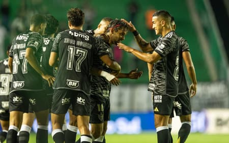 Jogadores do Atlético-MG comemorando gol contra Juventude (Foto: Pedro Souza / Atlético)