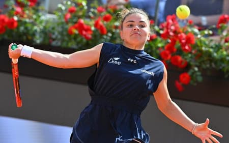 Jasmine Paolini na vitória sobre a americana Peyton Stearns