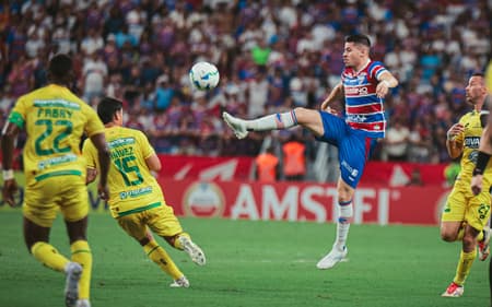 Partida entre Fortaleza e Atlético Bucaramanga, pela Copa Libertadores (Foto: Mateus Lotif/Fortaleza EC)