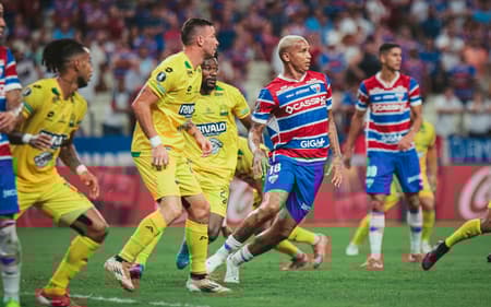 Partida entre Fortaleza e Atlético Bucaramanga, pela Copa Libertadores (Foto: Mateus Lotif/Fortaleza EC)