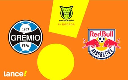 Grêmio x Bragantino. (Foto: Arte Lance!)