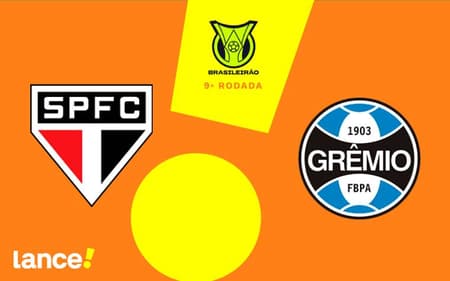 São Paulo x Grêmio. (Foto: Arte Lance!)