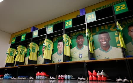 Vestiario da Seleção antes de Brasil x Peru (Foto: Rafael Ribeiro/CBF)