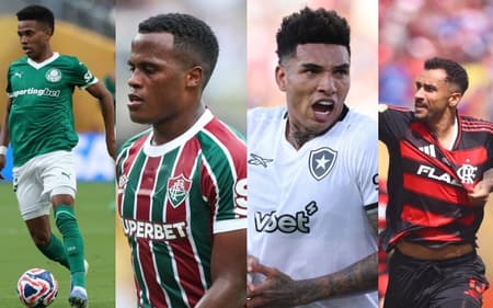 Palmeiras, Fluminense, Botafogo e Flamengo (Fotos: Cesar Greco/Marcelo Gonçalves/Vitor Silva/Gilvan de Souza)
