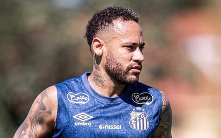 Neymar não participou do treino desta manhã (Foto: Raul Baretta/ Santos FC)
