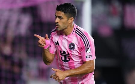Luis Suárez comemora gol do Inter Miami contra o Columbus Crew