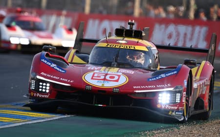 Ferrari AF Corse's Italian driver #50 Antonio Fuoco competes in the Hyperpole of the 2025 Le Mans 24 hour endurance race, at the Le Mans circuit, northwestern France, on June 12, 2025. (Photo by JEAN-FRANCOIS MONIER / AFP)