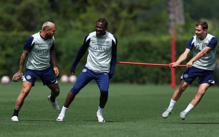 Marcus Thuram durante treino da Inter de Milão (Foto: Buda Mendes/Getty Images North America/Getty Images via AFP)