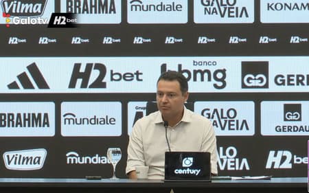 Rafael Menin em coletiva do Atlético-MG (Foto: Reprodução)