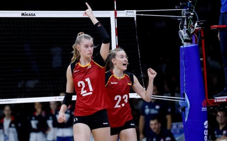 Alemanha e Sérvia na segunda semana da VNL (Foto: Divulgação / VNL)