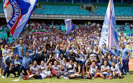 Bahia comemora classificação no Brasileirão feminino. (Letícia Martins/EC Bahia)