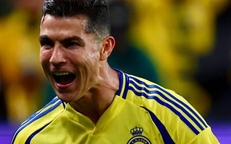 Cristiano Ronaldo comemora gol pelo Al-Nassr na Champions Asiática (Foto: Reprodução / X)