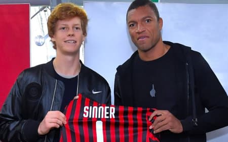 Sinner e o ex-goleiro brasileiro Dida, ídolo do Milan