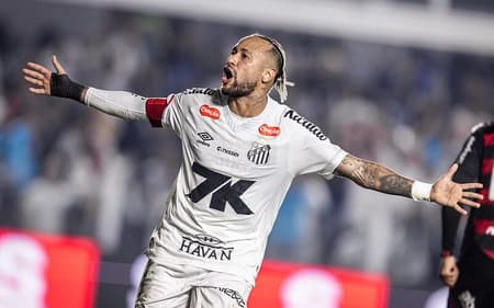 Neymar jogou 90 minutos diante do Flamengo, na Vila Belmiro. (Foto: Raul Baretta/ Santos FC)