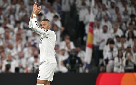 Mbappé após a vitória o Real Madrid sobre o Manchester City (Foto: JAVIER SORIANO / AFP)