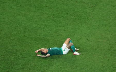 Richard Ríos após a eliminação do Palmeiras no Mundial (Foto: CHARLY TRIBALLEAU / AFP)