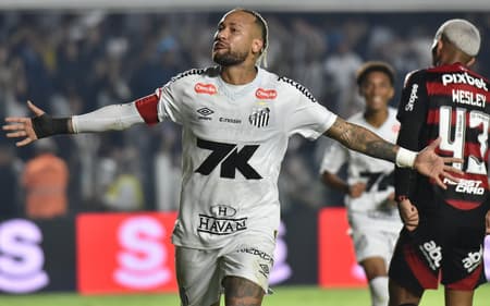 Neymar comanda a vitória do Santos diante do Flamengo na Vila Belmiro. (Foto: Jota Erre/AGIF)