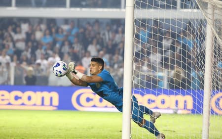 Gabriel Brazão foi um dos destaques do Santos na vitória diante do Flamengo. (Foto: Mauricio De Souza/AGIF)