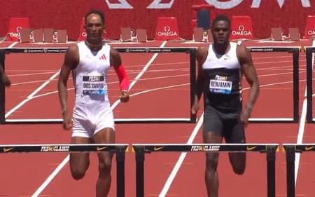 Alison dos Santos vence na Diamon League Eugene (reprodução transmissão)