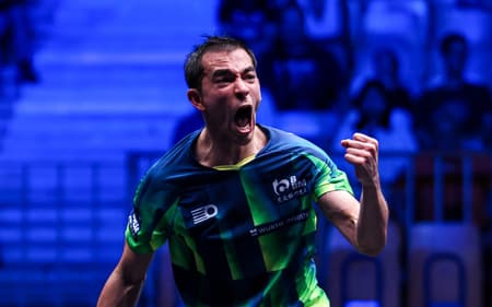 Hugo Calderano bicampeão na Eslovênia (foto: World Table Tennis)