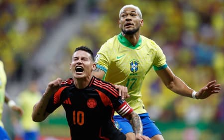Joelinton disputa espaço com James Rodríguez em jogo da Seleção Brasileira