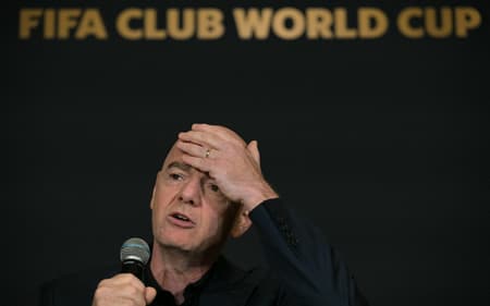 Presidente da Fifa, Gianni Infantino em coletiva durante o Mundial de Clubes