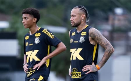 Robinho Jr e Neymar (Foto: Raul Baretta/Santos FC)