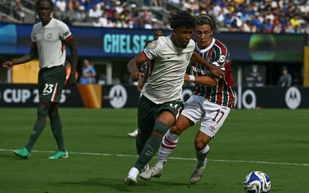 Andrey Santos contra o Fluminense no Mundial de Clubes. (Foto: Paul Ellis / AFP)