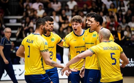 O Brasil venceu a Alemanha por 3 sets a 1 pela VNL Masculina (Foto: Divulgação/Volleyball World)